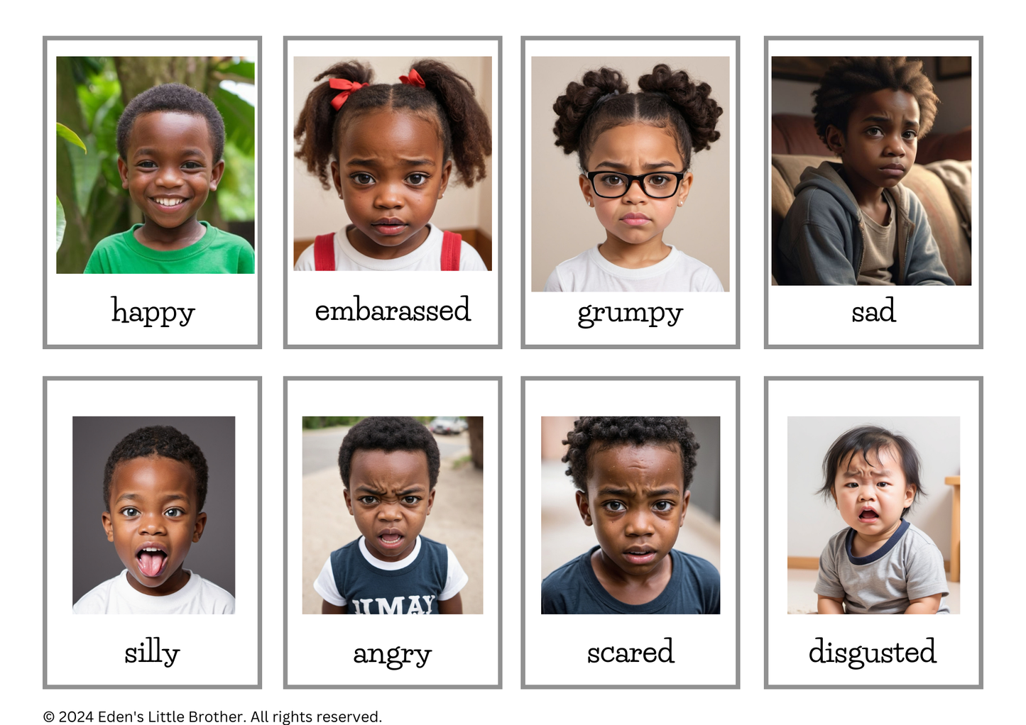 24 Emotion Flashcards for Toddlers | Printable Montessori Materials | Feelings Kids Learning Cards | Emotional Intelligence (Digital)