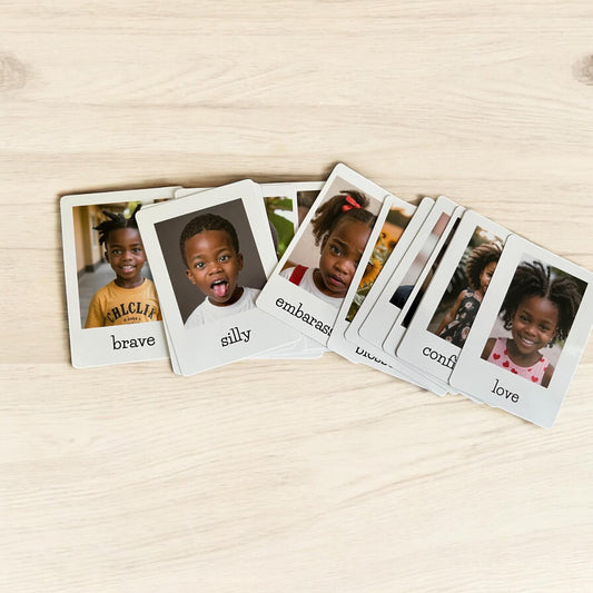 25 Emotion Flashcards – Printed & Ready to Use | Diverse Feelings Cards for Toddlers on Heavy Card Stock with Protective Case